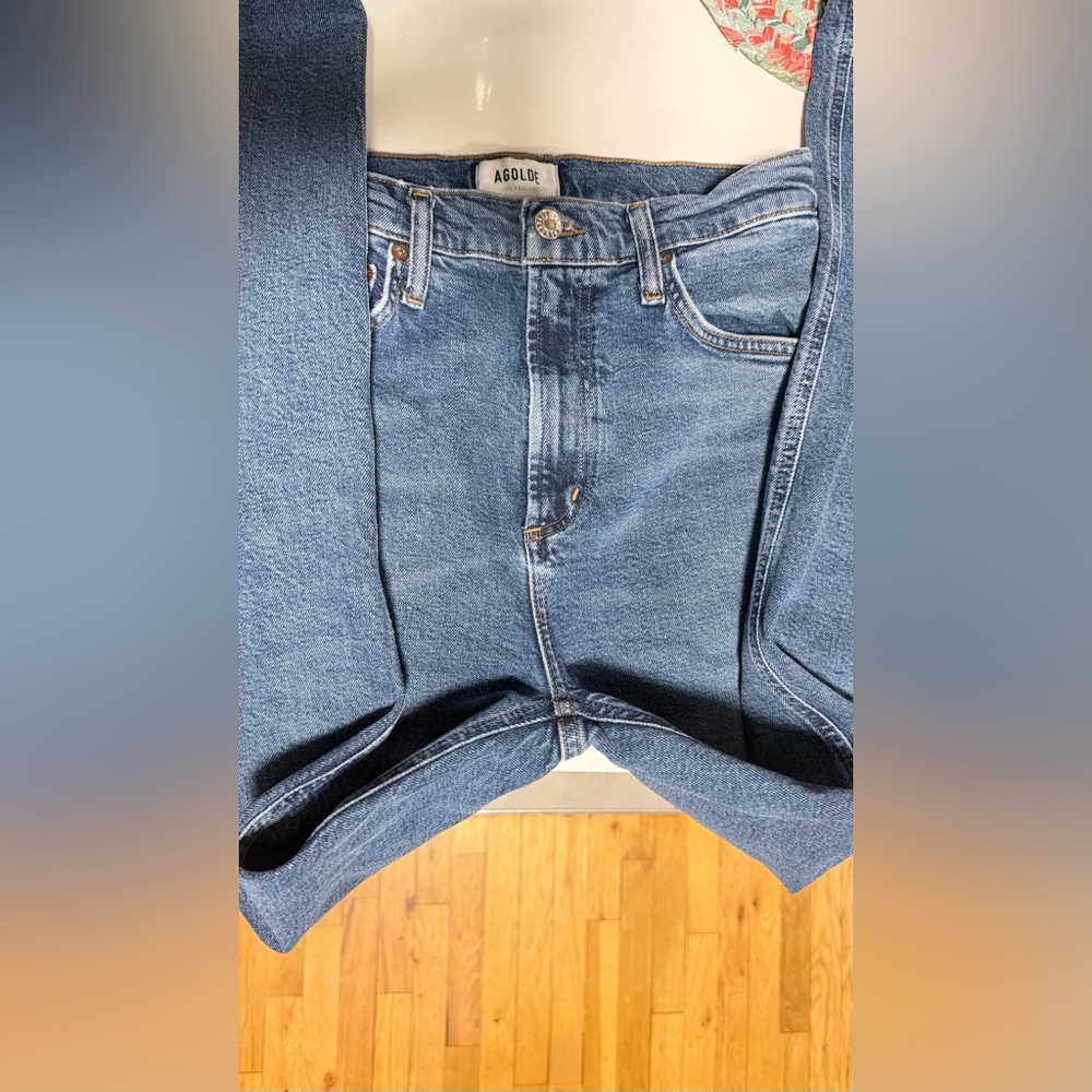 AGOLDE VINTAGE HIGH RISE BOOTCUT ORGANIC COTTON JEANS IN ‘PROPHECY’ - Picture 10 of 16